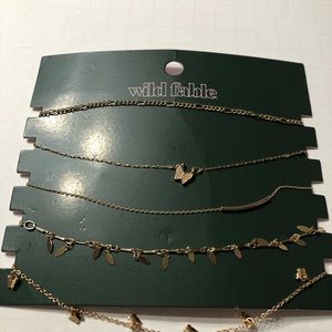 Wild fable 8 gold necklaces new adjustable butterfly, chain,.